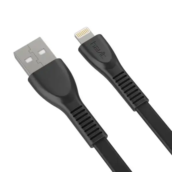 Havit Lightning Fladt opladekabel til iPhone & iPad. H610. 1m. Sort.