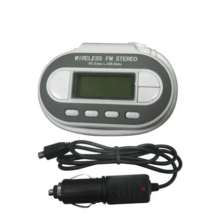 FM Transmitter til MP3 inklusiv billader. Hvid.
