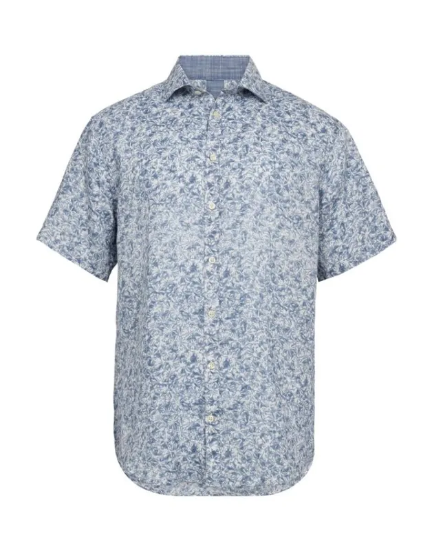 Linen blend shirt s/s modern fit