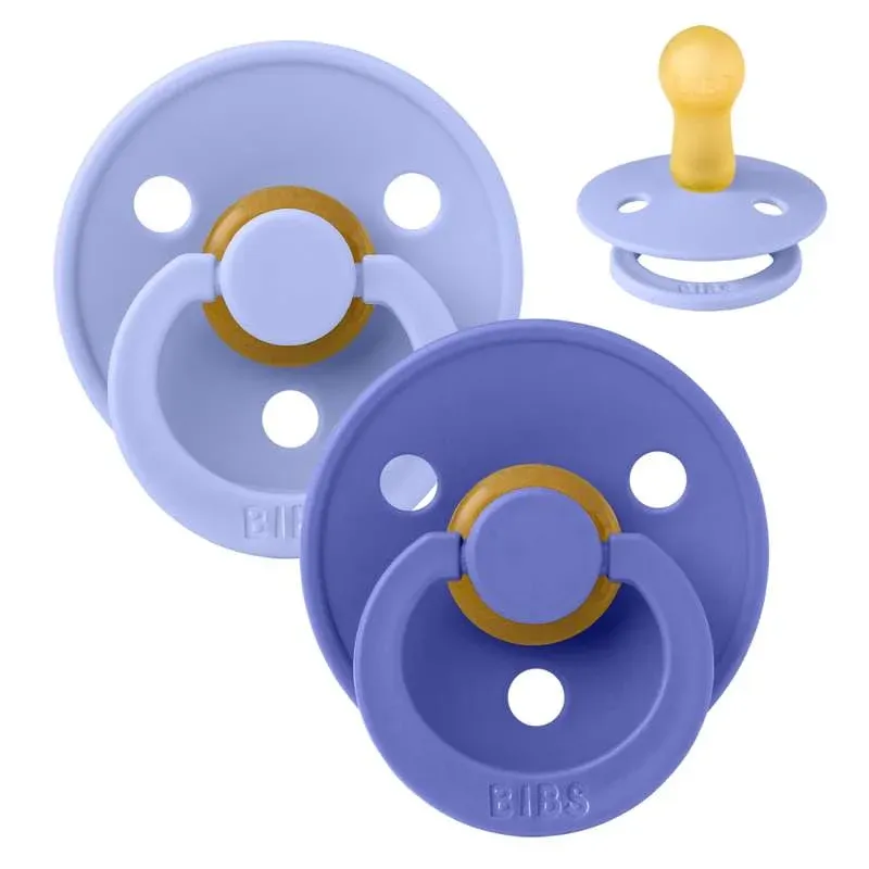 BIBS Rund Colour Sut - 2-Pak - Str. 2 - Naturgummi - Hush/Grape