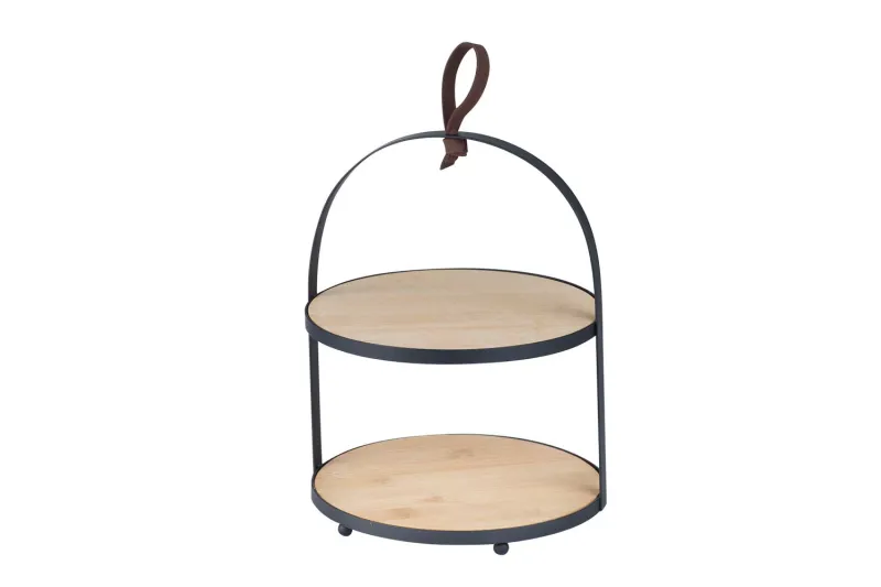 Serveringsopsats i Bambus Med Metalholder 20,8cm