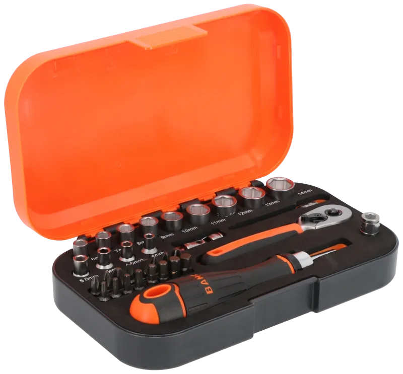 Topnøglesæt m/bits S34MC8H 1/4", 34 dele