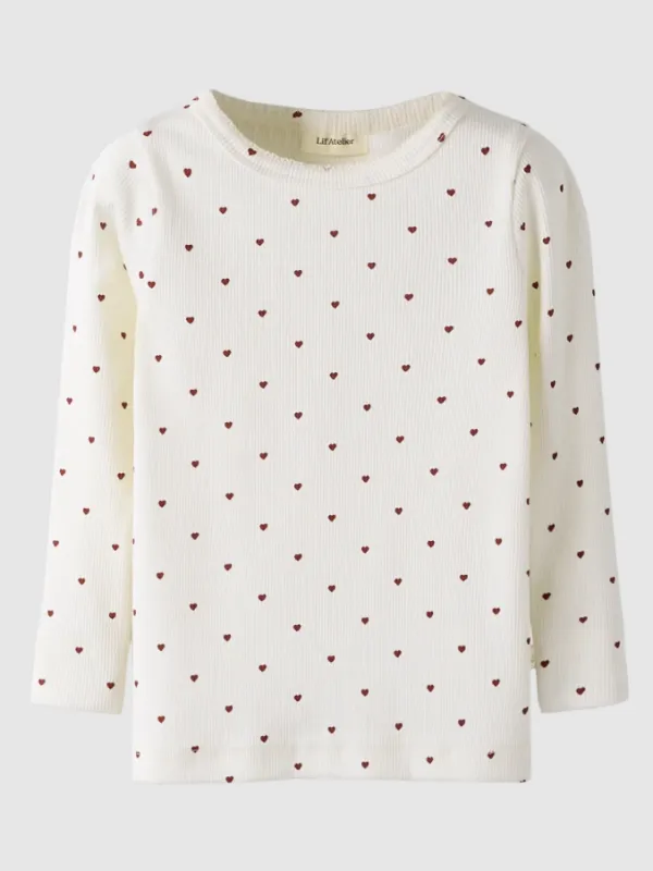 Lil Atelier Gago - Slim Shirt NOOS - Coconut Milk Heart - 92 cm