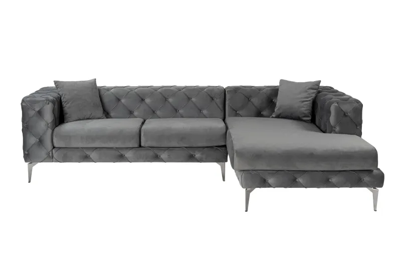 NORDVÄRK Como Eco Højre hjørnesofa - antracitgrå polyester og metal