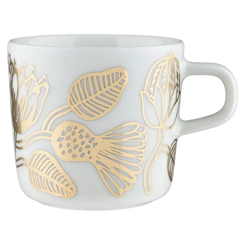 Marimekko Tiara Kaffekop 20 cl, hvid/guld