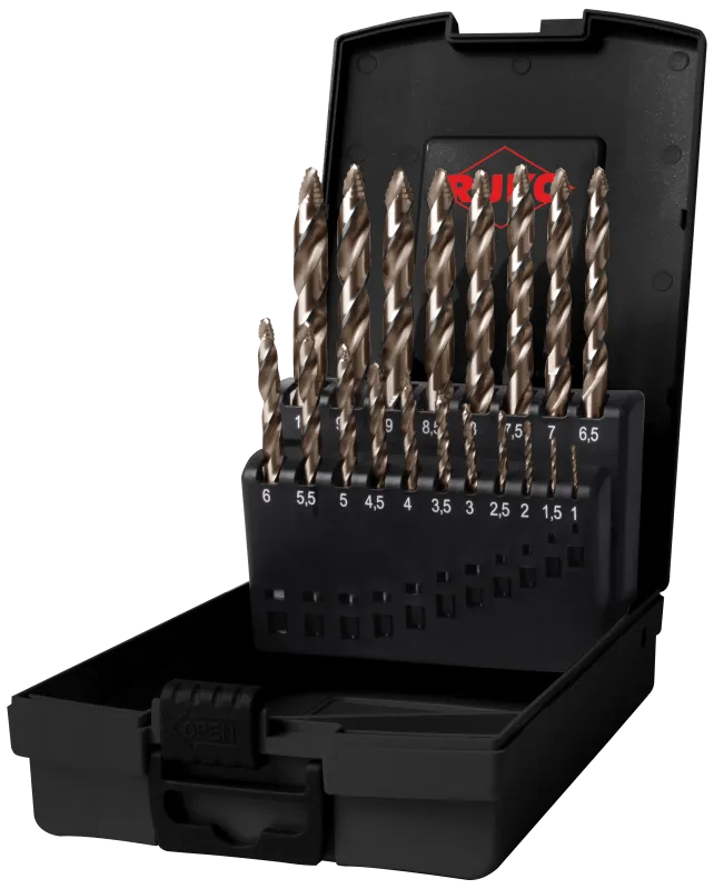 Spiralborsæt HSSE-Co5 Flowstep 19stk 1-10×0,5mm