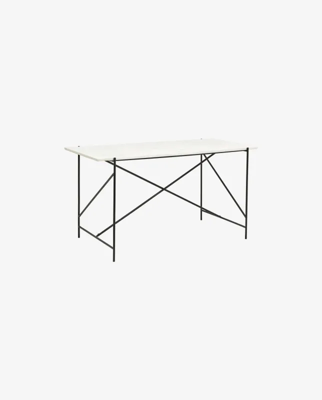 Nordal - DEE skrivebord  -  hvid marmor  -  L142 × B70 × H76 cm
