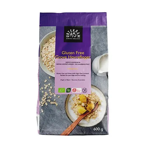 Havreflager grove Glutenfri Økologisk - 600 gram