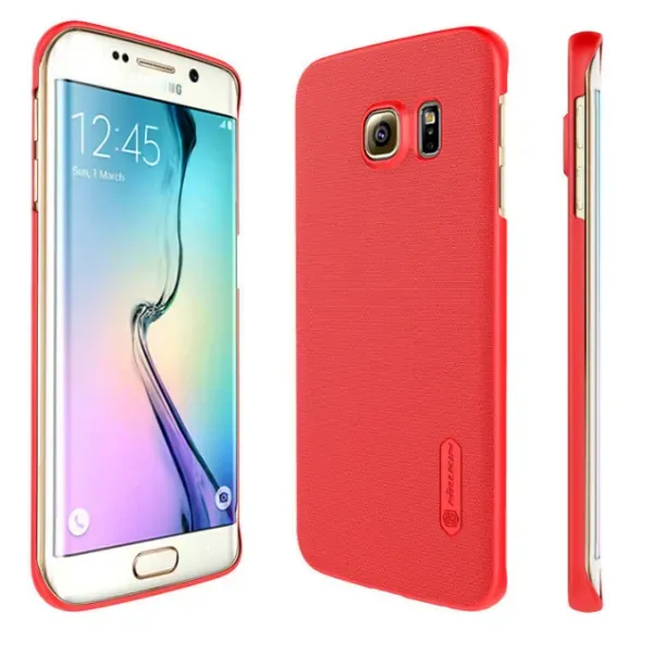 Samsung Galaxy S6 Edge cover. Nillkin Super Frosted Shield. Rød