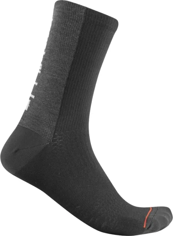 Castelli BANDITO WOOL 18 SOCK - Sort/Grå