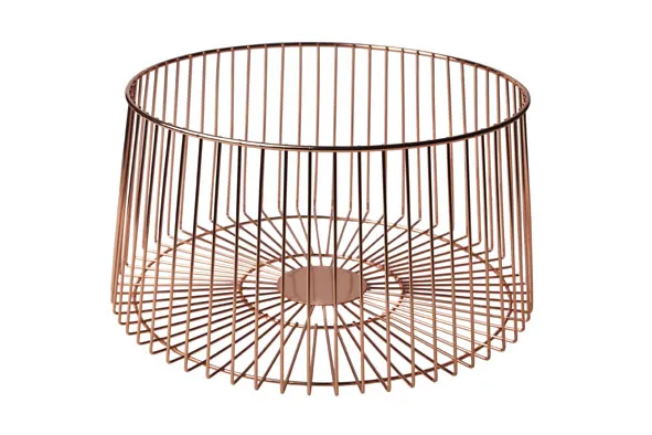 Fruit Basket Copper Plated D30xh15.5cm