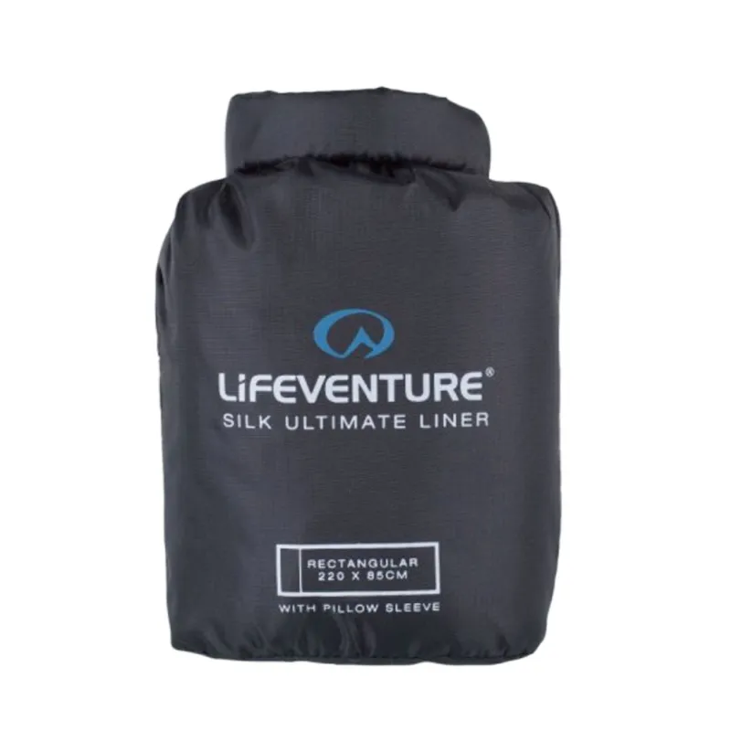 Lifeventure Silke Ultimate Sovepose Liner, rektangulær, sort