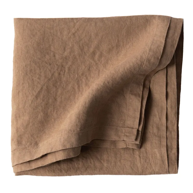 Tell me more Dug i hør 145 x 145 cm, hazelnut