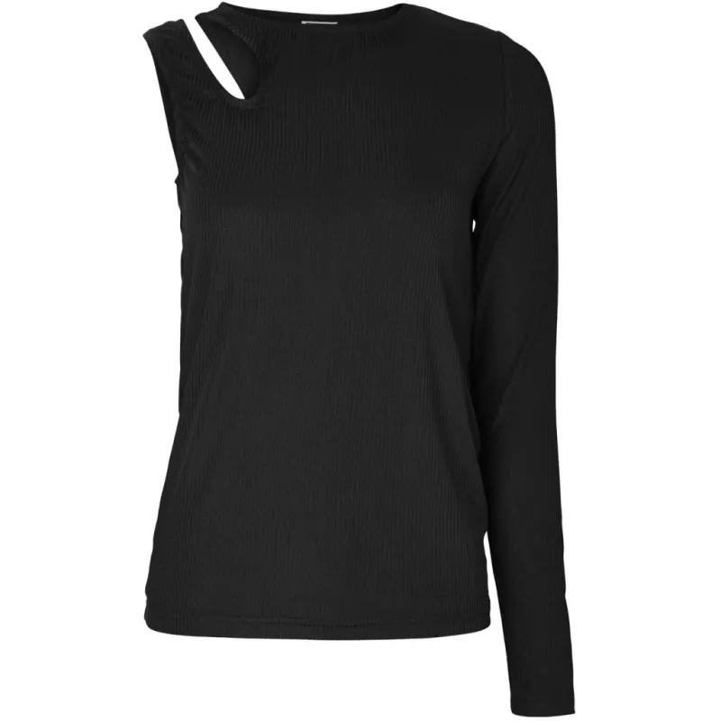 Noisy May dame NMBUSTER L/S ONE-SHOULDER TOP JRS - Black