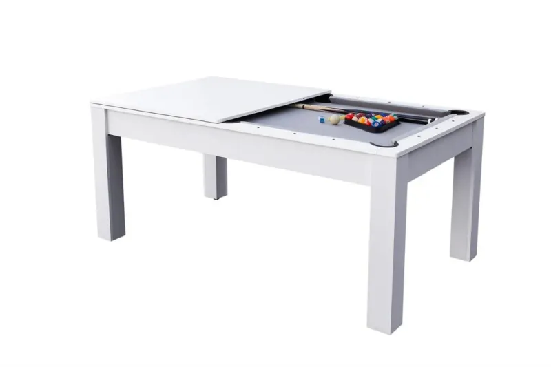 Sanremo 6' multifunktionsbord - spisebord, poolbord og bordtennis, inkl. tilbehør, hvid