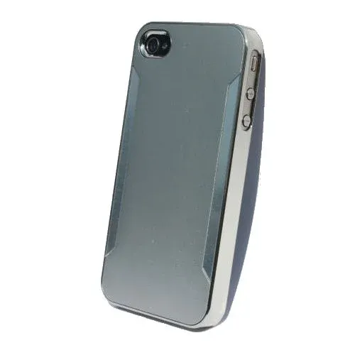 Plastik cover til iPhone 4 / 4S i metal-look. Silver.
