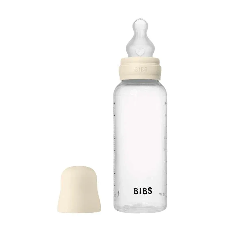 BIBS Bottle - Sutteflaskesæt - Plastik - Silikone/Medium Flow/Rund - 270ml - Ivory