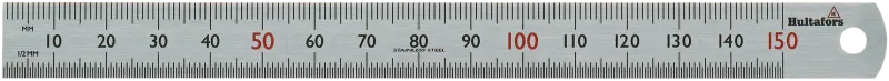 Stållineal STL 150 x 14,7 mm refelksfri, mm gradering