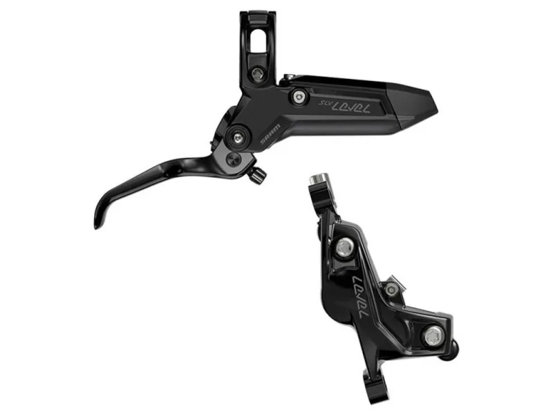Sram Level Silver Stealth - Hydraulisk bremsesæt - 4 Stempler - Bag - Sort